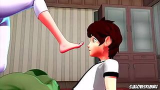 Гвен Фа делает дрочку ногами - порно видео